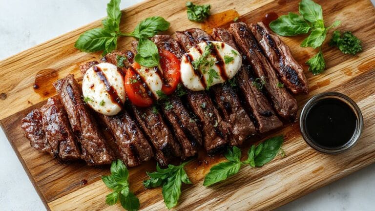 Balsamic Caprese Grilled Flank Steak 1 balsamic grilled flank steak