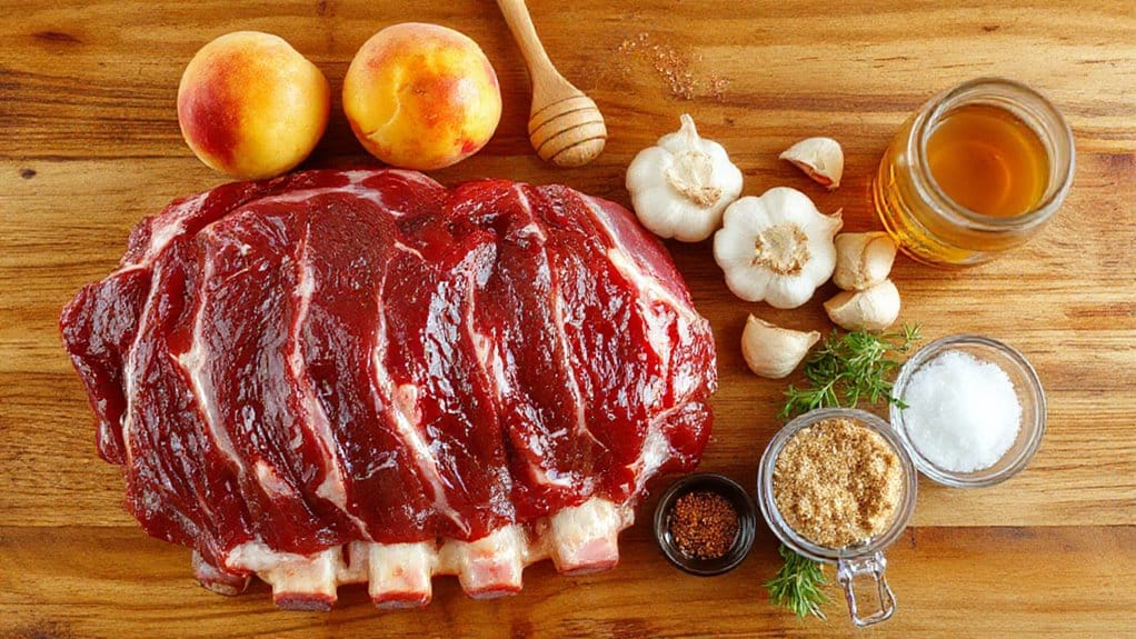 BBQ Ribs With Peach Glaze 3 bbq ribs with smoky sauce