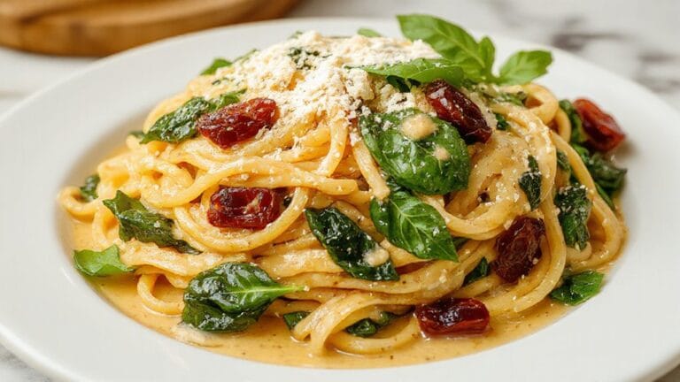 Spaghetti With Spinach and Sun-Dried Tomato Cream Sauce 1 creamy spinach tomato pasta