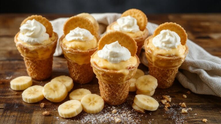 Banana Pudding Cheesecake Cones 1 delicious banana pudding cones