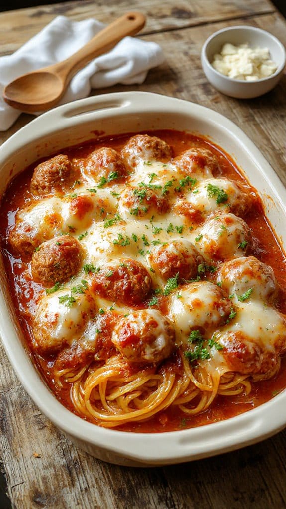 Spaghetti and Meatball Casserole 1 delicious pasta meatball dish