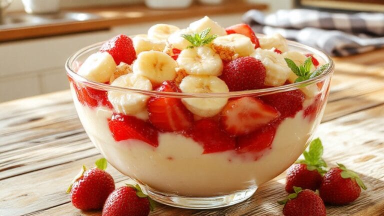 Strawberry Banana Pudding 1 delicious strawberry banana dessert
