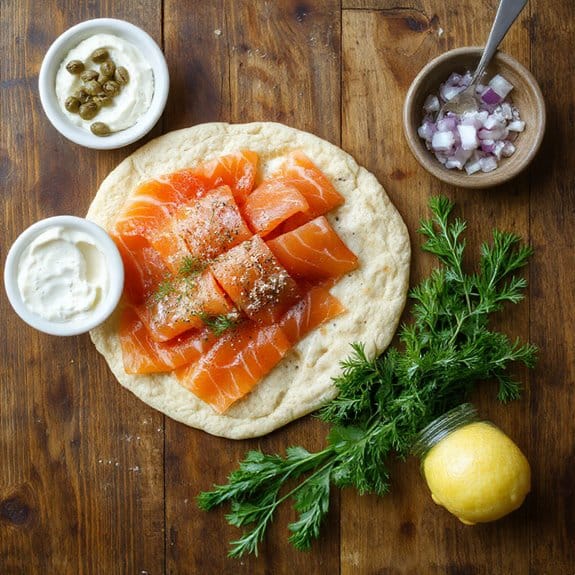 Everything Bagel Smoked Salmon Flatbread 3 everything bagel salmon flatbread