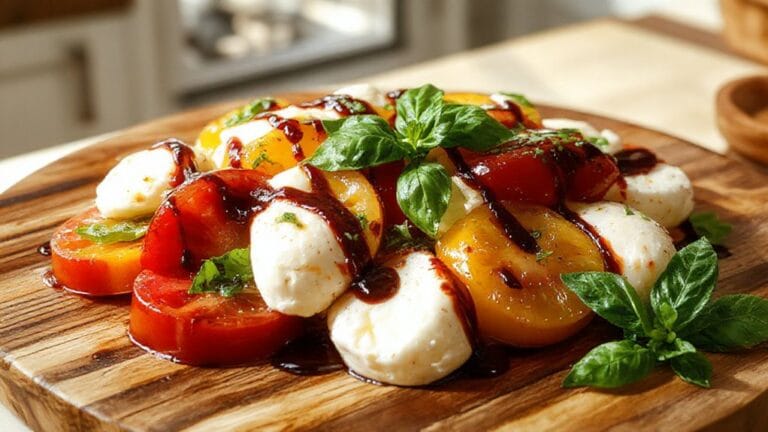 Caprese Salad With Balsamic Glaze 1 fresh mozzarella tomatoes basil