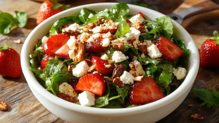 Strawberry Spinach Salad 1 fresh strawberry spinach salad