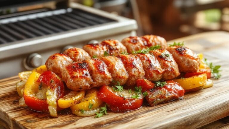 Grilled Sausage and Peppers 1 grilled sausage with peppers