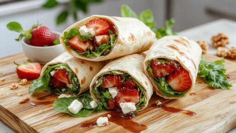 Strawberry and Spinach Wraps 1 healthy fruit and greens