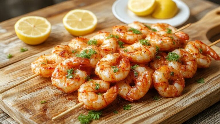 Lemon Garlic Shrimp Skewers 1 lemon garlic shrimp skewers