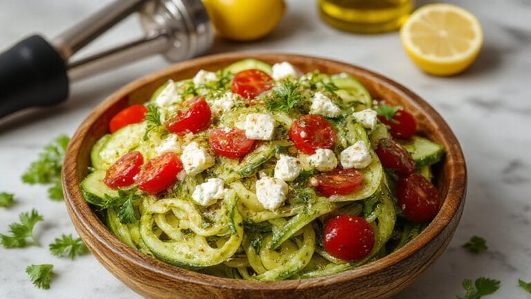 Zucchini Noodle Salad With Pesto 1 pesto zucchini noodle salad