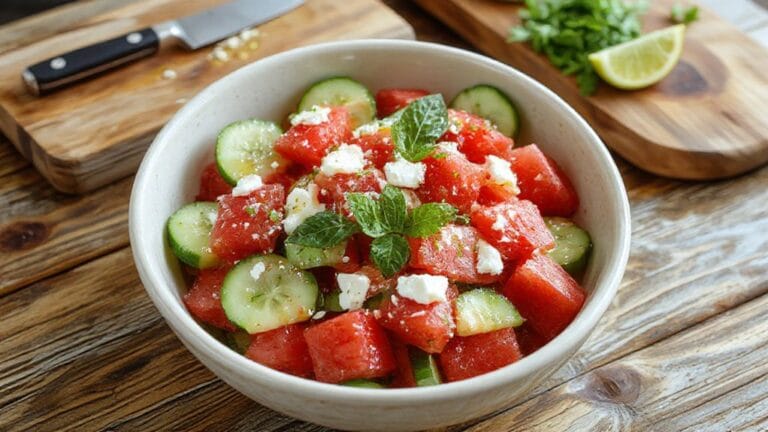 Watermelon and Cucumber Salad 1 refreshing summer fruit salad