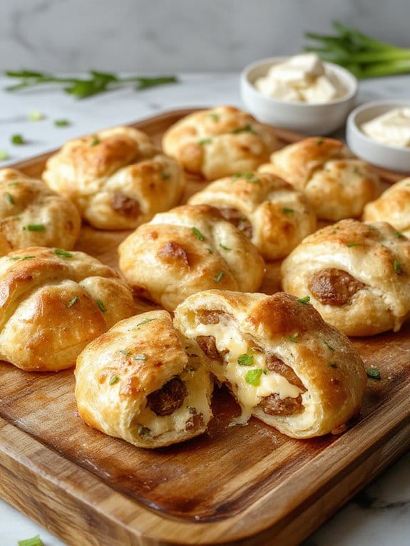 Sausage Cream Cheese Crescents 3 savory sausage filled crescent rolls