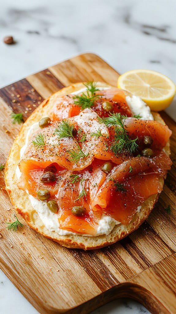 Everything Bagel Smoked Salmon Flatbread 1 savory smoked salmon flatbread