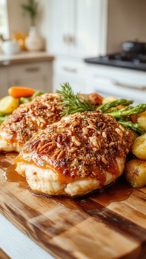 Maple Pecan Crusted Chicken 1 sweet and crunchy chicken