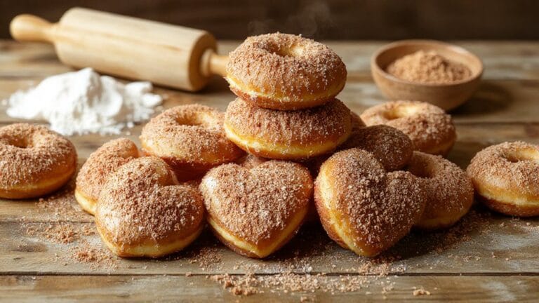 Cinnamon Sugar Heart Doughnuts 1 sweet spiced doughnut treats