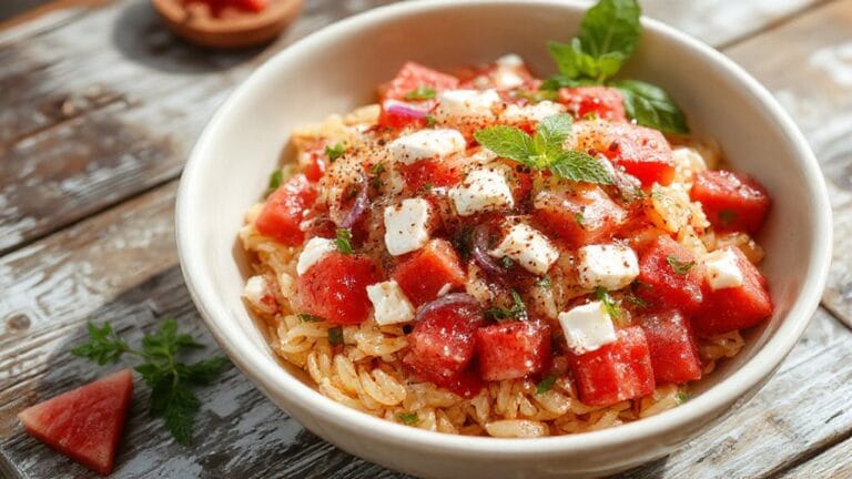 Watermelon-Feta Orzo Salad 1 watermelon feta orzo salad