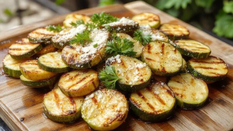 Grilled Zucchini With Parmesan 1 zucchini topped with parmesan