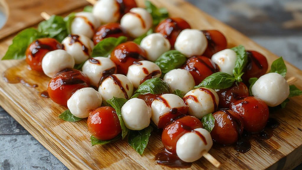 Mini Caprese Skewers 5 caprese salad on skewers