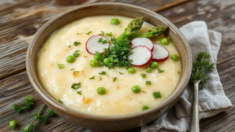 Cheesy Grits With Spring Vegetables 1 creamy grits with vegetables