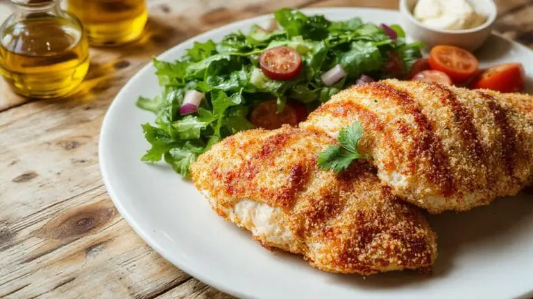 Crispy Chicken Milanese With Tomato Arugula Salad 1 crispy chicken salad dish