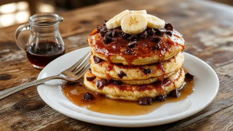 Chocolate Chip Banana Pancakes 1 delicious chocolate banana pancakes