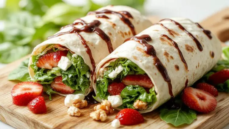 Strawberry and Spinach Wraps 1 fresh wraps with strawberries