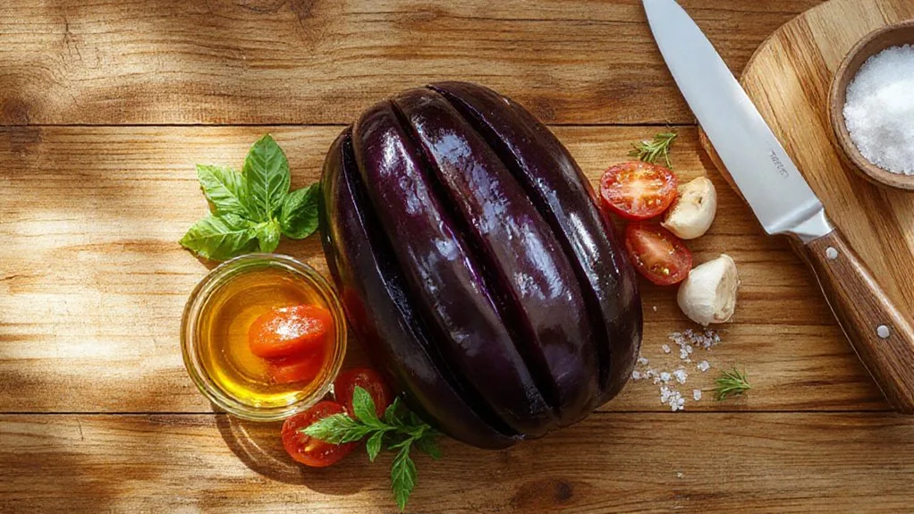 Grilled Eggplant and Tomato Stack 3 grilled eggplant tomato stacks
