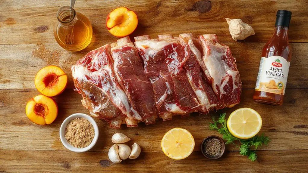 BBQ Ribs With Peach Glaze 3 peach glazed bbq ribs recipe