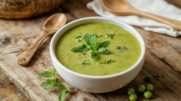 Chilled Pea Soup 1 refreshing green pea soup