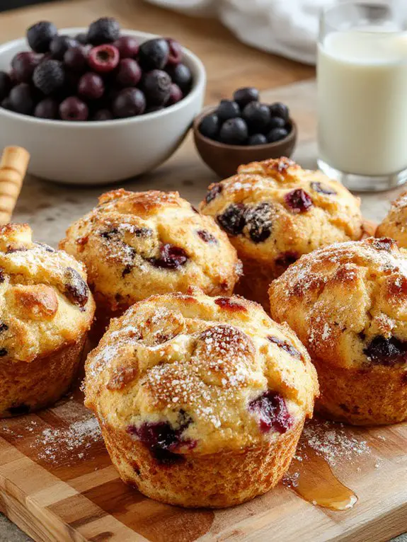 Blueberry Muffin Recipe 3 blueberry muffins with streusel