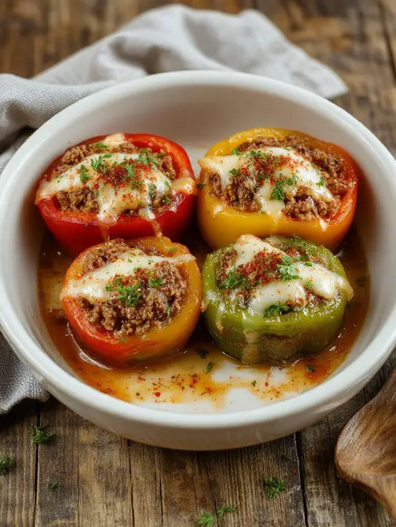 Stuffed Peppers Recipe 3 stuffed peppers with beef