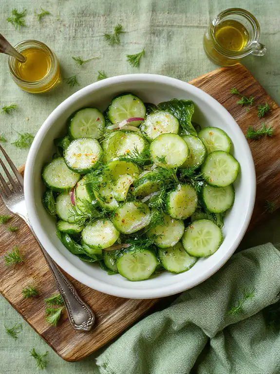 crisp tangy refreshing cucumbers