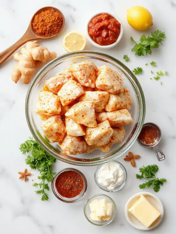essential butter chicken ingredients