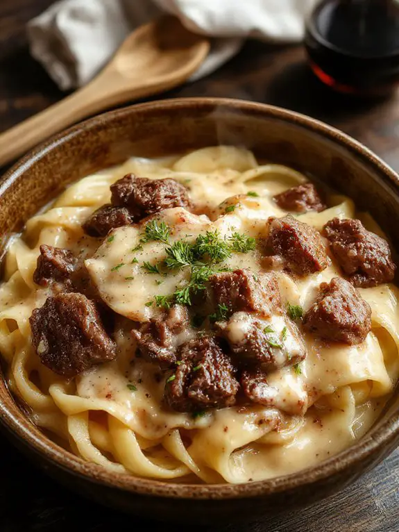generously seasoned creamy beef