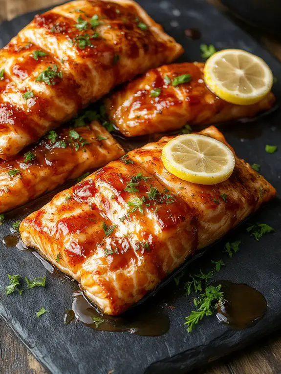 golden seared glazed salmon