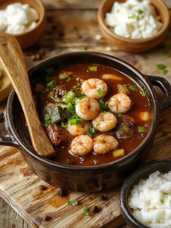 rich chocolate roux gumbo