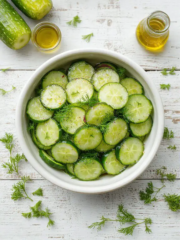salt drawn crisp cucumber preparation