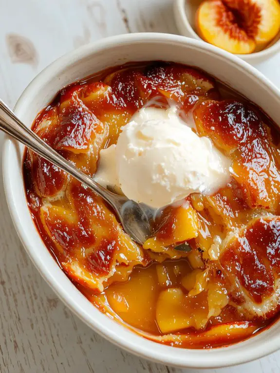 sweet baked peach dessert