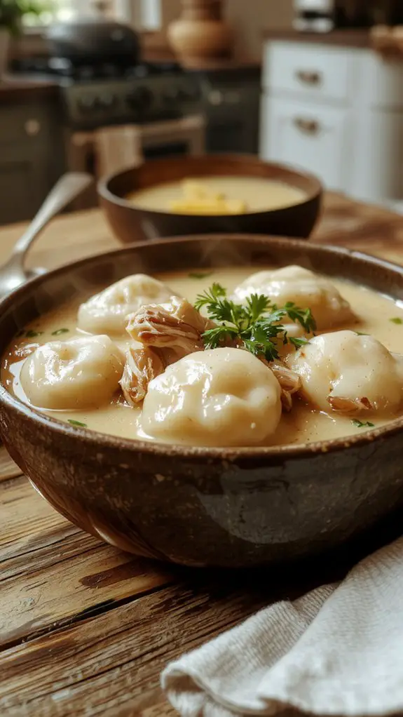 creamy comforting chicken dumplings