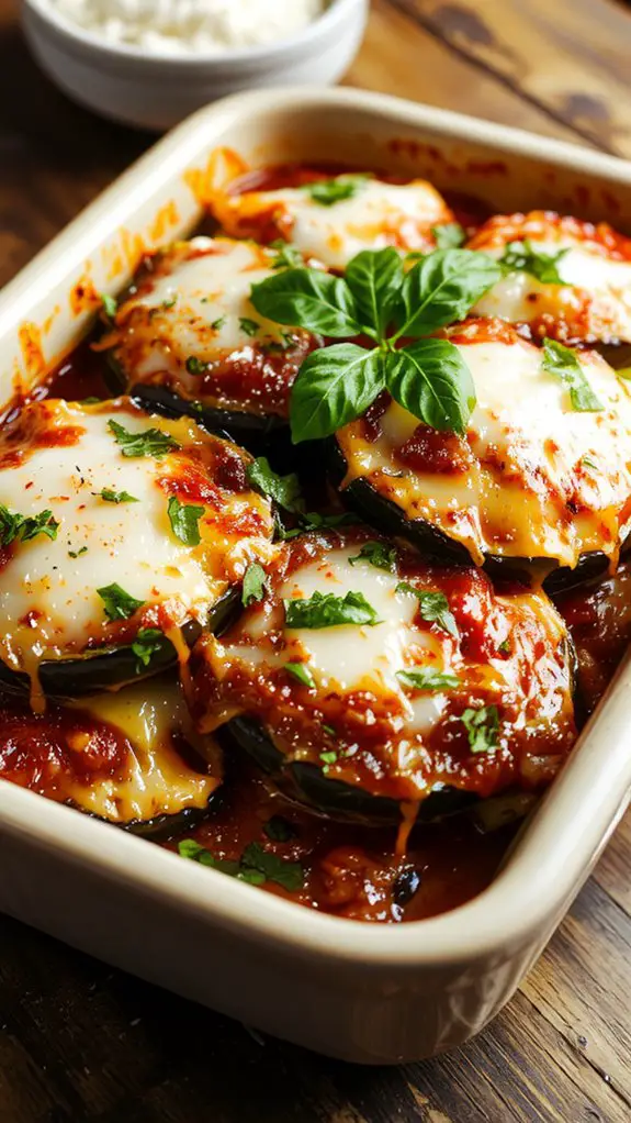 crispy eggplant parmesan assembly