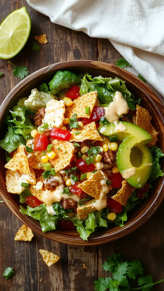 crunchy layered salad assembly