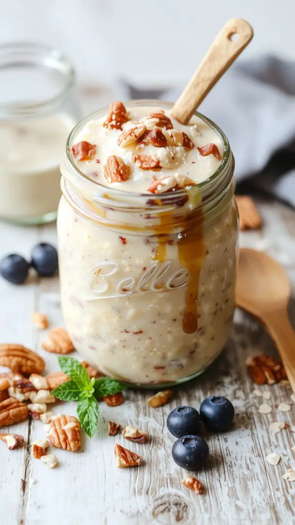 maple pecan overnight oats