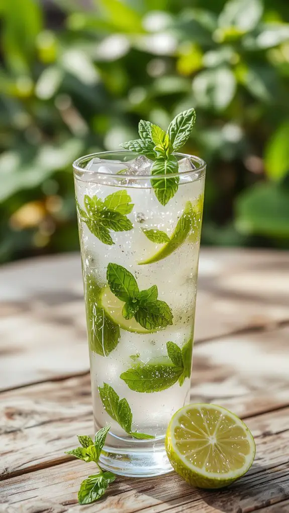 refreshing mint lime cocktail