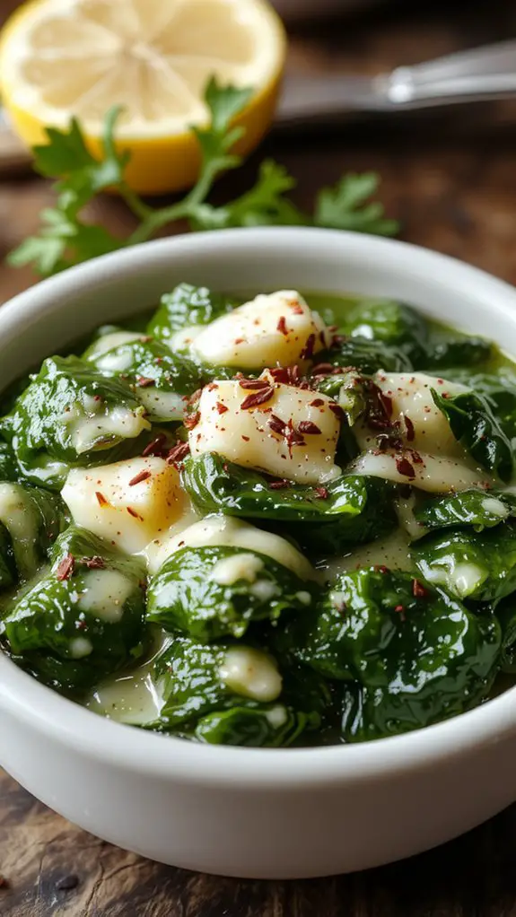 rich creamy spinach side
