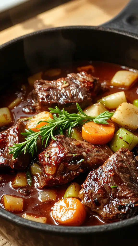 rich wine braised ribs