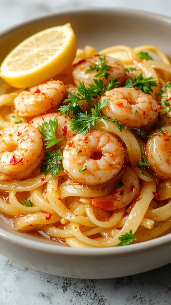 silky wine garlic shrimp