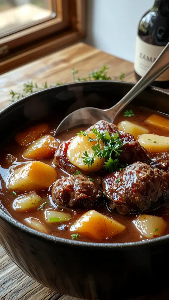 slow cooked rich tender stew