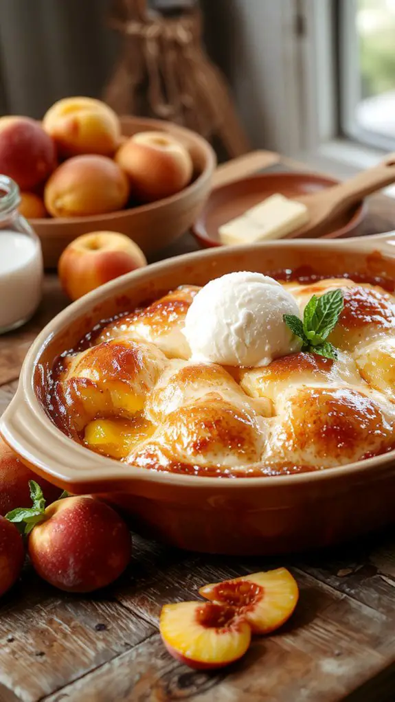 sweet juicy peach dessert