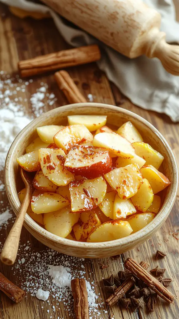 spiced apple filling prep
