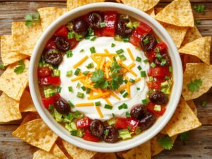 cheesy layered party dip