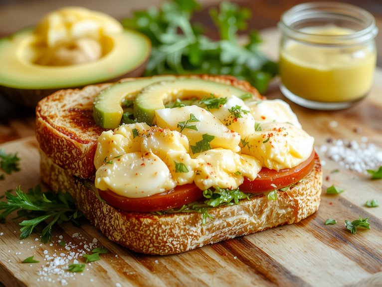 creamy egg salad sandwich